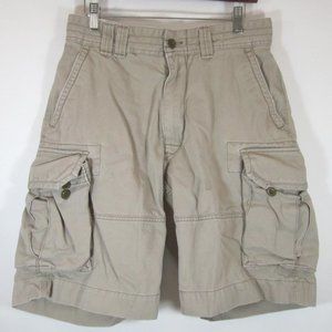 Polo Ralph Lauren Cargo Shorts Men Khaki Tan 9.5” Flat Front Chino VTG Y2K